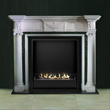 Биокамин в мраморном портале Firezo Isola Felice